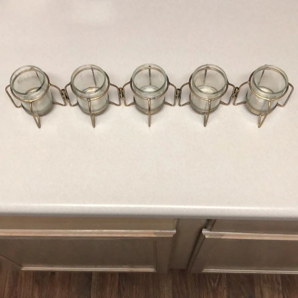 🖤Vintage MCM Mid Century Modern Movable Brass Glass Votive Holder Home Goods🖤 - Picture 2 of 7